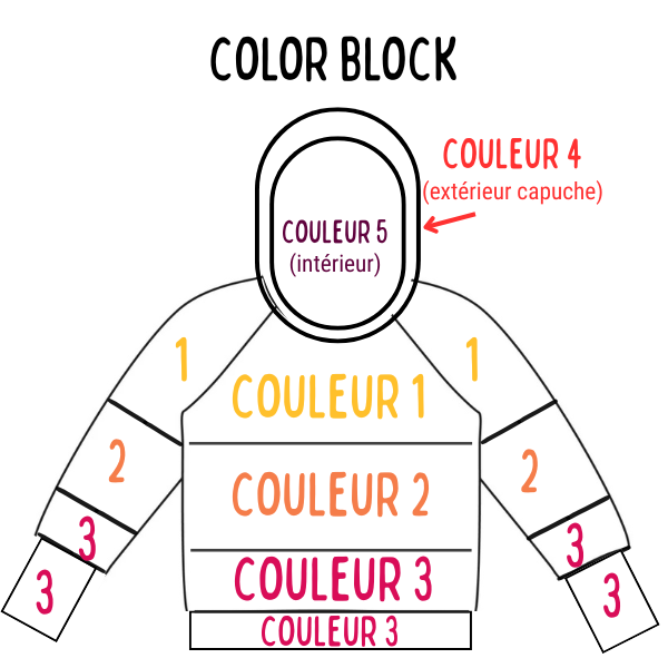 Sweat molletonné COLOR BLOCK - à personnaliser