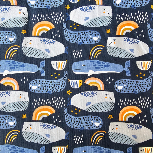 Bandana bavoir bébé - Collection Baleine