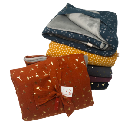 Couverture bébé double gaze & minky - Petit format