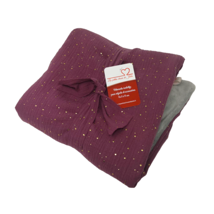 Couverture bébé double gaze & minky - Grand format
