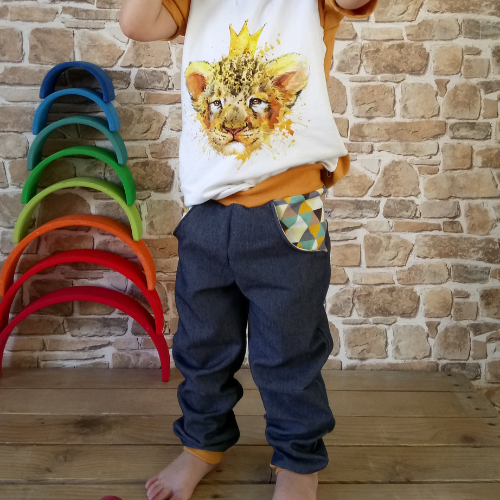 Pantalon évolutif en Jeans souple - coupe Slim ou Sarouel
