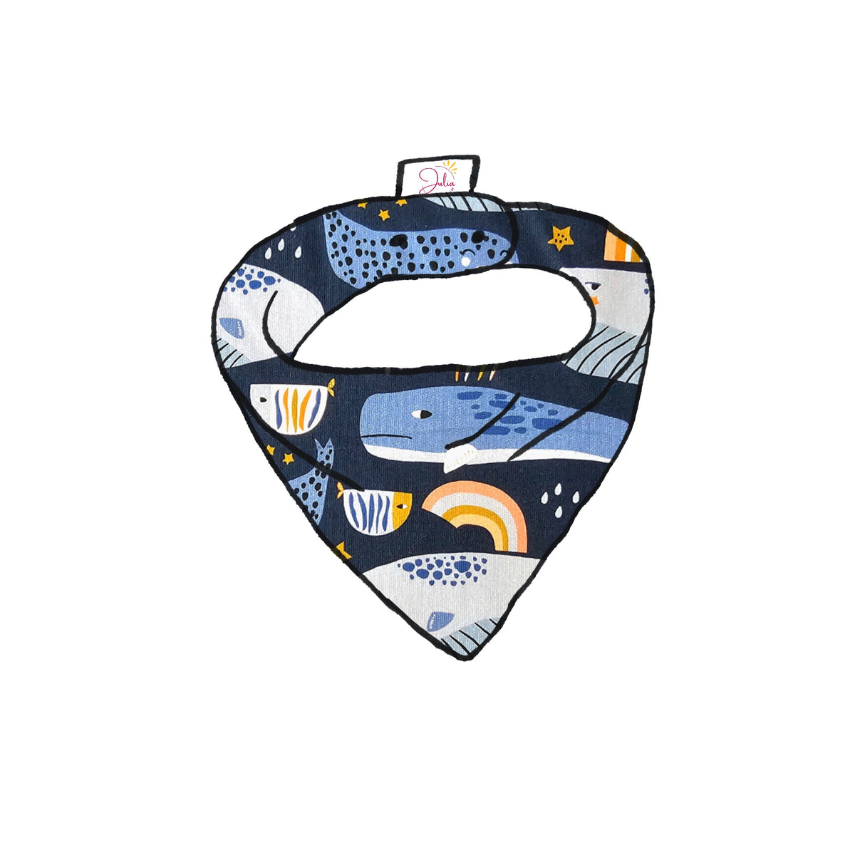 Bandana bavoir bébé - Collection Baleine