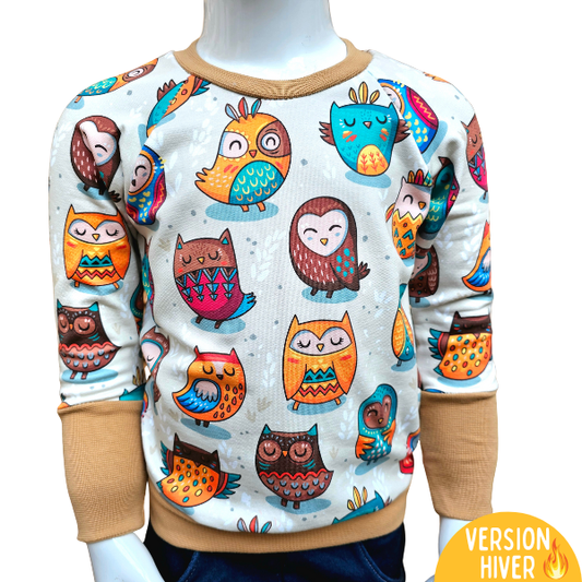 Sweat évolutif 12-24 mois - Collection Chouette