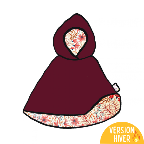 Cape réversible bébé & enfant HIVER - Collection Fleur