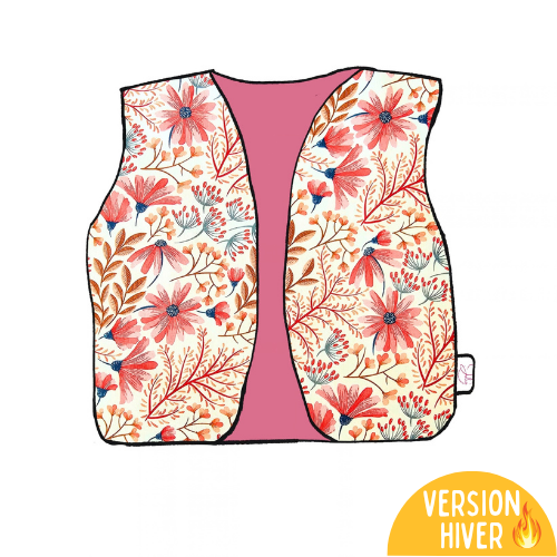 Gilet réversible évolutif HIVER - Collection Fleur