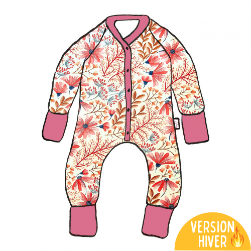 Combinaison évolutive bébé HIVER - Collection Fleur