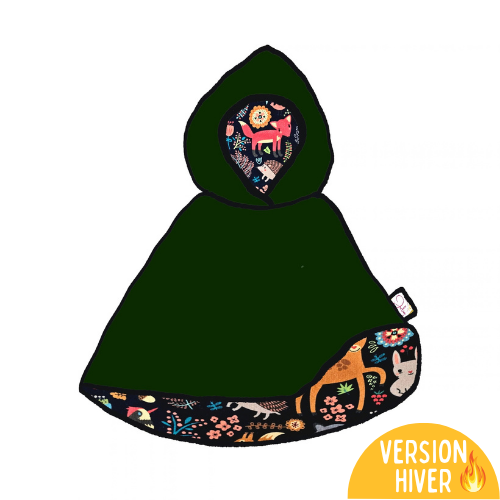 Cape réversible bébé & enfant HIVER - Collection Forêt