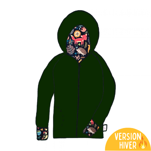 Manteau évolutif Zippé HIVER - Collection Forêt