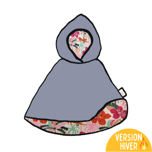 Cape réversible bébé & enfant HIVER - Collection Hibis