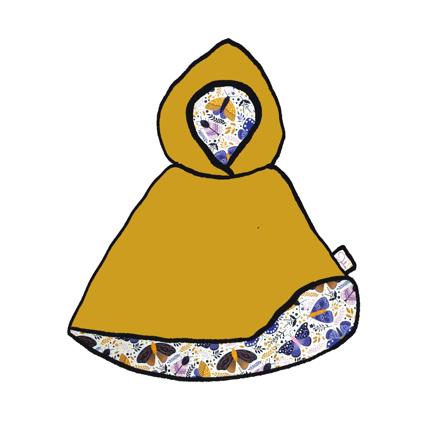 Cape réversible bébé & enfant - Collection Papillon