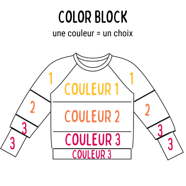 Sweat molletonné COLOR BLOCK - à personnaliser