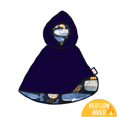 Cape réversible bébé & enfant HIVER - Collection Baleine