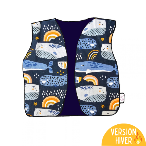 Gilet réversible évolutif HIVER - Collection Baleine