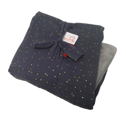 Couverture bébé double gaze & minky - Grand format