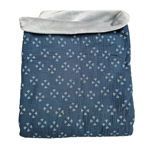 Couverture bébé double gaze & minky - Grand format